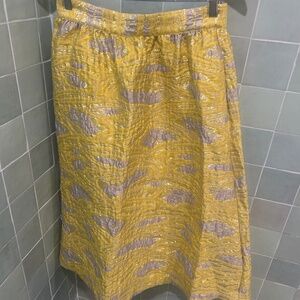 H & M/ Midi Yellow Silver Skirt / Size 8